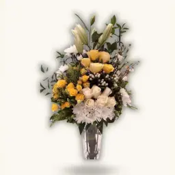 A Vase Decorated with The Most Beautiful Roses